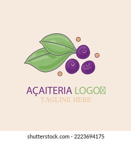 hand drawn acaiteria logo template