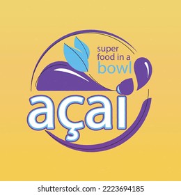 plantilla de logotipo de acaiteria dibujada a mano