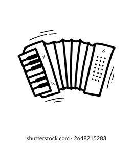 Ilustração Acordeão desenhado à mão. Vetor Doodle. Isolado no plano de fundo branco - EPS 10 Vetor