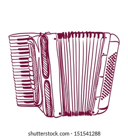 hand drawn accordion on white