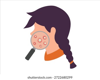 Pústula de acne desenhada à mão na pele da cara Clip-art