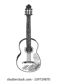 Hand Drawn Acoustic Guitar