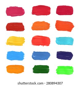 Hand drawn acrylic brush strokes. Vector illustration.