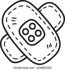 Hand Drawn adhesive bandage illustration isolated on background