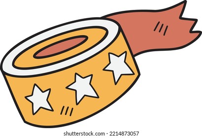 Hand Drawn Adhesive tape illustration isolated on background