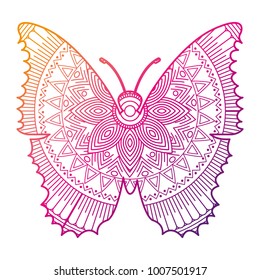 hand drawn for adult coloring pages with butterfly zentangle