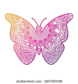 hand drawn for adult coloring pages with butterfly zentangle 