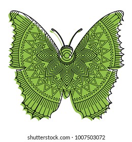 hand drawn for adult coloring pages with butterfly zentangle