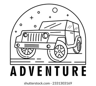 Hand Drawn Adventure Logo in Monoline Style
