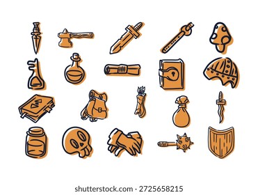 Conjunto de Starterpack de Aventura desenhado à mão