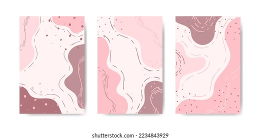 Hand drawn aesthetic abstract doodle background collection