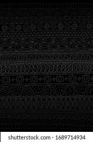 Hand drawn African pattern executed in minimal black.