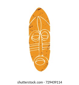 Hand drawn african tribal mask. Vector illustration in doodle style.