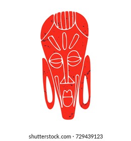 Hand drawn african tribal mask. Vector illustration in doodle style.
