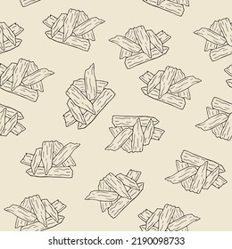 Hand drawn agarwood seamless pattern
