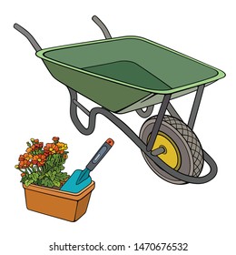 Hand drawn agricultural tools. Cartoon vector isolated abstract object.