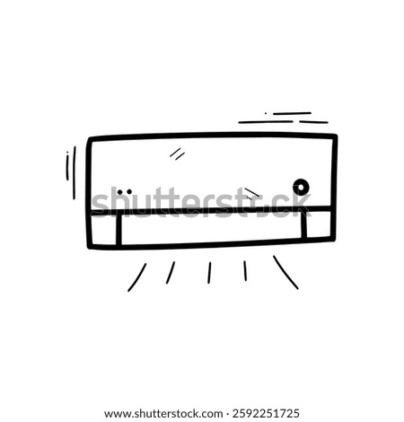 Hand Drawn Air Conditioner Illustration. Doodle Vector. Isolated on White Background - EPS 10 Vector