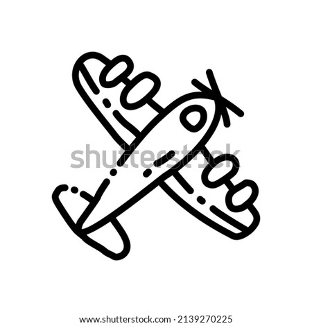 hand drawn aircraft icon illustration