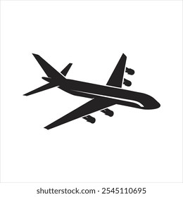 Hand drawn airplane outline illustration, vector, silhouette, colorful design 