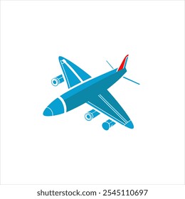 Hand drawn airplane outline illustration, vector, silhouette, colorful design 