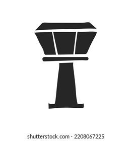 Ilustración vectorial de la torre del aeropuerto dibujada por mano