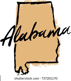 Hand Drawn Alabama State Design