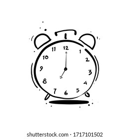 hand drawn of alarm clock 