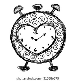 Hand drawn alarm clock 