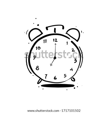 hand drawn of alarm clock 