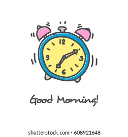 Hand drawn alarm clock icon
