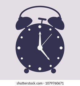 Hand drawn alarm clock isolated on white background. Vector old-fashioned illustration. Modern calligraphy style.