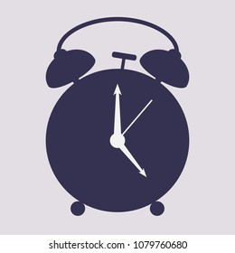 Hand drawn alarm clock isolated on white background. Vector old-fashioned illustration. Modern calligraphy style.