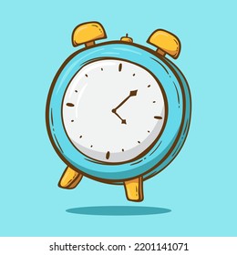 Hand Drawn Alarm Clock. Hand Drawn Style Vector Illustrations