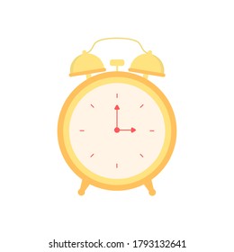 Hand drawn alarm clock for trendy flat style for graphic design, web-site. Stock Vector illustration.