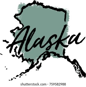 Hand Drawn Alaska State Design