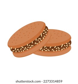 
hand drawn alfajor food illustration