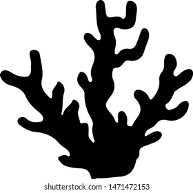 Hand Drawn alga doodle. Sketch style icon. Marine underwater plants weeds and animals. Isolated on white background. Flat design. Vector illustration.