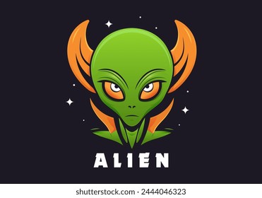 Hand Drawn Alien for for t-shirt print. Vector fashion illustration	