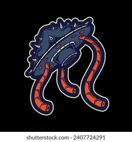 hand drawn alien ufo illustration for the space theme
