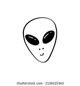 Hand drawn alien. Vector illustration EPS10