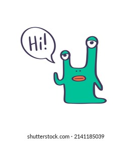 Hand drawn alien. Vector illustration EPS10