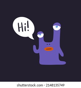 Hand drawn alien. Vector illustration EPS10