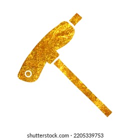 Hand drawn Allen key icon in gold foil texture vector illustration