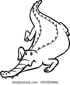 Hand drawn alligator. Vector illustration.