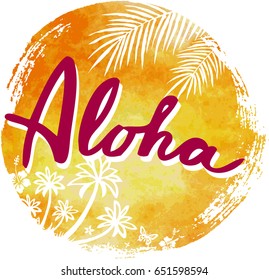Hand drawn aloha lettering