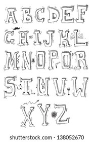 Hand drawn alphabet