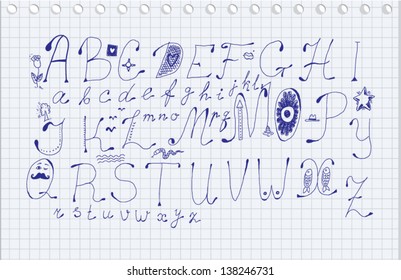 Hand drawn alphabet