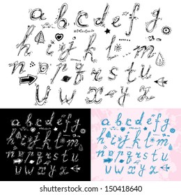 Hand drawn alphabet