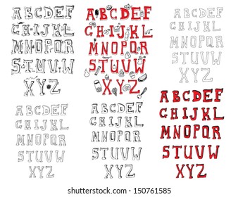 Hand drawn alphabet