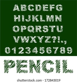 Hand drawn alphabet. 